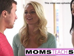 素人, お尻, ブロンド, 巨大, 淫乱熟女, 息子, 三人, オッパイの