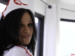 Mona Azar is posing in sexy nurse unifrom