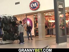 Skinny blonde mature woman picked up for play