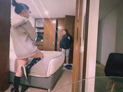 Gros cul, Doigter, Lesbienne, Domestique, Masturbation, Seins naturels, Orgasme, Vierge