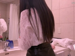 Leie, Asiatisch, Braunhaarige, Freundin, Handjob, Penis, Zierlich, Pov