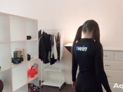 Watch this Russian schoolgirl with a hot ass get a POV cumshot with a hot MILF