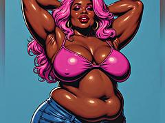 Chubby Black Ebony Lesbians Art