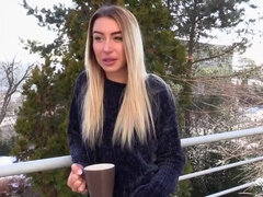 Blonde, Female, Fingering, Russian, Shaved, Solo, Tattoo, Toys