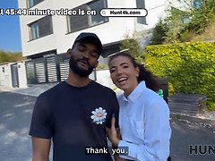 Una Fairy flaunts her natural tits & tight pussy in public POV