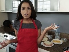 Grote kont, Zwart, Pijpbeurt, Handbeurt, Interraciaal, Latijnse vrouw, Strippen, Tiener