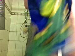 Leie, Europäisch, Schwul, Hd, Masturbation, Öffentlich, Dusche, Solo