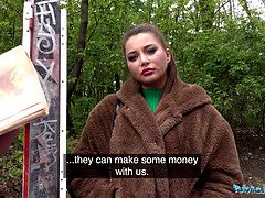 Public agent Anna Polina gets her flawless boobs out for a hardcore
