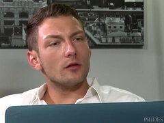 アナル, お尻, デカチン, フェラチオ, ゲイ, Hd, オフィス, 現実