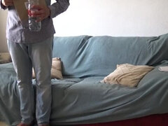 Husband watches as stepmom gets knocked up by the delivery man