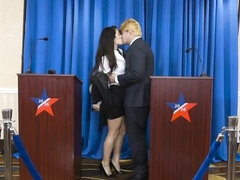 デカ尻, デカチン, デカパイ, フェラチオ, 茶髪の, バック, 淫乱熟女