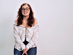 美女, ぽちゃ, エロティック, 眼鏡, オナニー, オイル, オーガズム, 一人