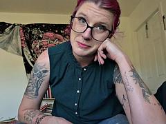 Amateur, Divertido, Gafas, Hd, Humillación, Solo, Tatuaje