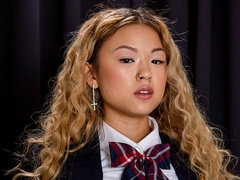 アジア人, ブロンド, フェラチオ, キス, ハメ撮り, 剃毛, ティーン, オッパイの
