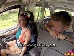 Dirty talks lead fake taxi driver onto passenger's cock