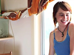 All natural ersties ezmerelda plays with her hairy pussy