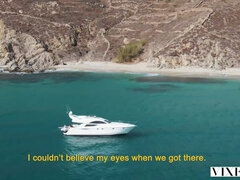 ビーチ, ビキニ, 茶髪の, ハードコア, キス, 自然山雀, ガリガリ, フェラする