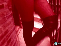 デカ尻, デカパイ, ブーツ, フェティッシュ, 彼女, オナニー, 一人, おもちゃ