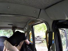 Nasty amateur fucks on a cabs bonnet in woods