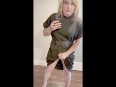 素人, デカチン, 女装男装, ヒール, 下着, 穴開きパンティ, シーメール, 義母