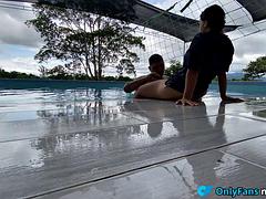 Leie, Grosser schwanz, Betrug, Paar, Gehörnter ehemann, Latina, Milf, Im freien