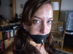 Tied up German woman is crying and feeling extreme pain