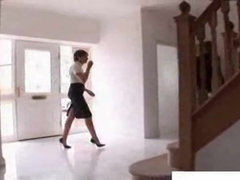 美女, デカチン, イギリス人, 巨乳な, 手コキする, 異人種間, 熟年, ストッキング