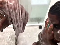 Two black men double fuck white guys
