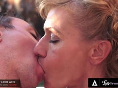 LUSTY - Horny Old Lady Gets Her Mouth Full Of Cum From The earlier Gardener