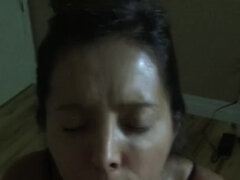 amateur oral - big natural tits in homemade pov blowjob