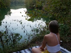 Amateur, Rubia, Pareja, Corrida, Corridas, Casero, Al aire libre, Pov