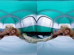 She squirts as we pound in a tent - Virtual Real porn