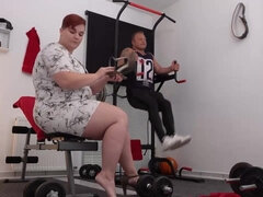 Asombroso, Gorda, Tetas grandes, Tetona, Holandés, Gimnasio