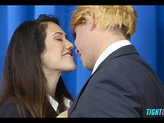 Chad White's hot brunette babe goes all out for an epic blowjob during the presidential election