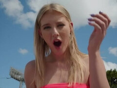 Americano, Rubia, Mamada, Coche, Al aire libre, Realidad, Montar, Adolescente