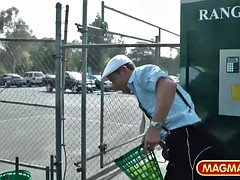 美女, フェラチオ, 茶髪の, チン, 顔射, なめる, オマンコ, ティーン