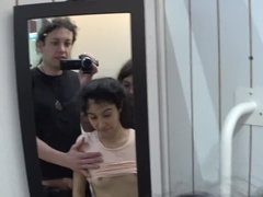 Leie, Geschnappt, Paar, Hd, Lecken, Öffentlich, Muschi, Flotter dreier