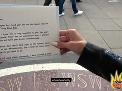 GORGEOUS BLONDE MILF SOPHIE LOGAN ROUGH DOGGYSTYLE AND OUTDOOR BJ - public reality sex