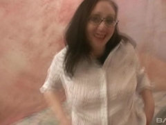 Blowjob, Brunette, Coed, Cumshot, Facial, Glasses, Pov