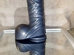 Prostate Milking with Huge Dildo