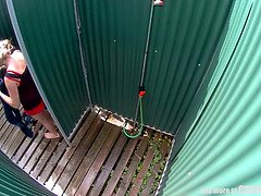 Leie, Grosse titten, Blondine, Tschechisch, Pool, Dusche, Solo, Spanner