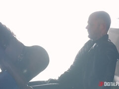 Grote mammen, Pijpbeurt, Rondborstig, Zwart, Hd, Likken, Roodharige vrouw, Tieten likken