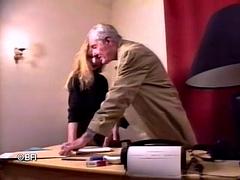 Dirty old grandpa gets his hands on a nice looking blonde milf