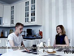 Grosser schwanz, Blondine, Blasen, Hundestellung, Küche, Reif, Milf, Strümpfe