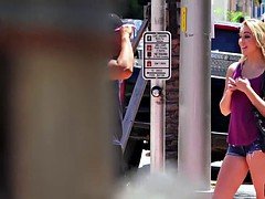 Blonde hottie Cali Sparks gets a facial from a stranger