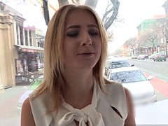 Rubia, Mamada, Sexo duro, Dinero, Al aire libre, Público