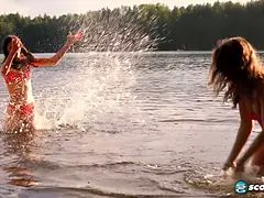 Amateur, Playa, Pajear, Hd, Aceite, Al aire libre, Adolescente, Juguetes