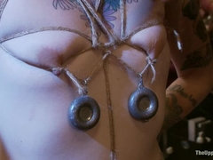 緊縛, ボンデージ, 女, 陵辱, お仕置き, ラフ, 奴隷, 三人