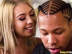 18, お尻, デカチン, 黒人, ブロンド, 毛深い, 異人種間, オマンコ