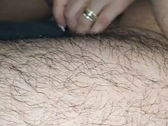 Stepmom takes her stepsons cock in her hand after seeing his big boner